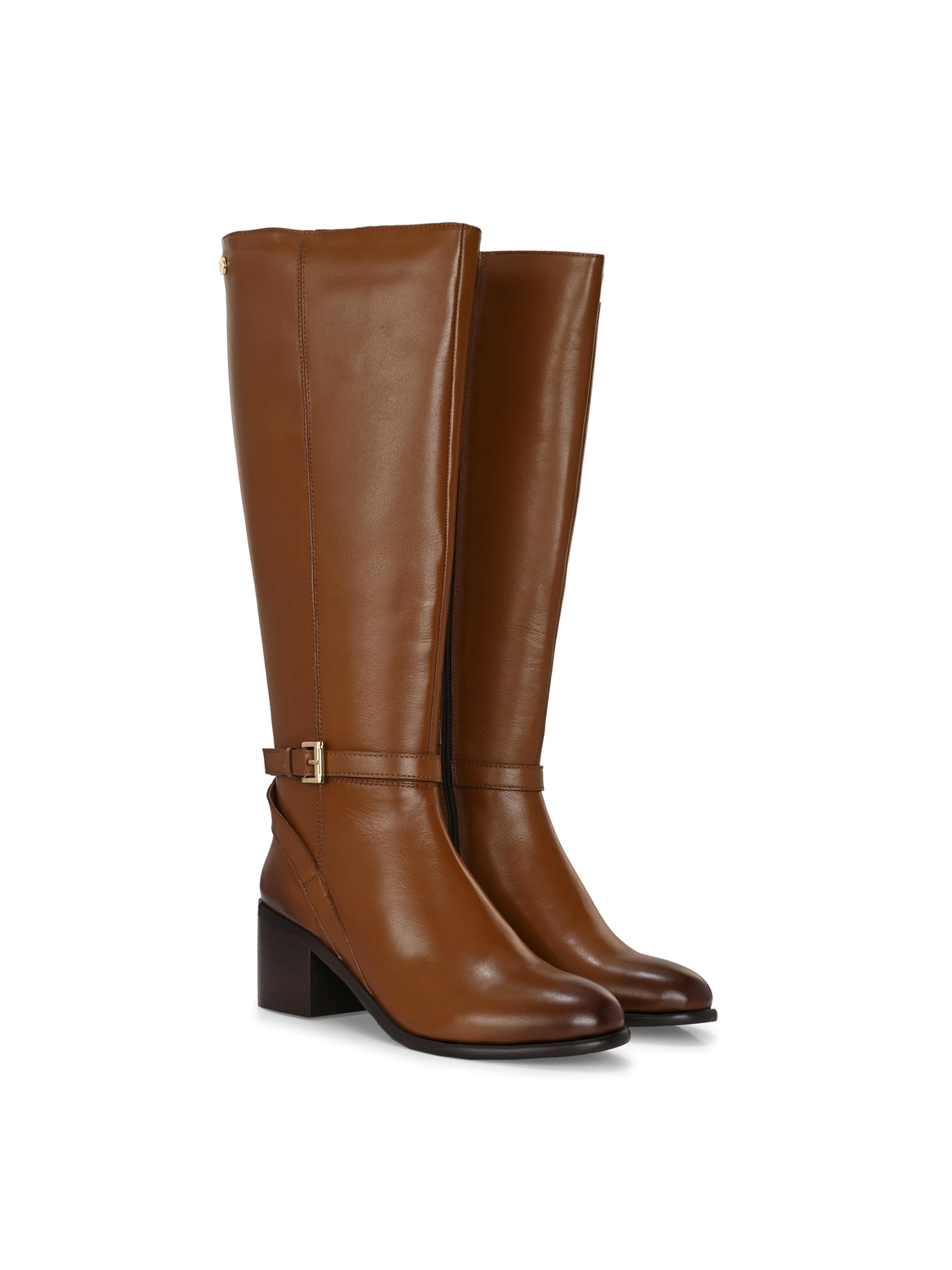 Noir Leather Knee High Boots