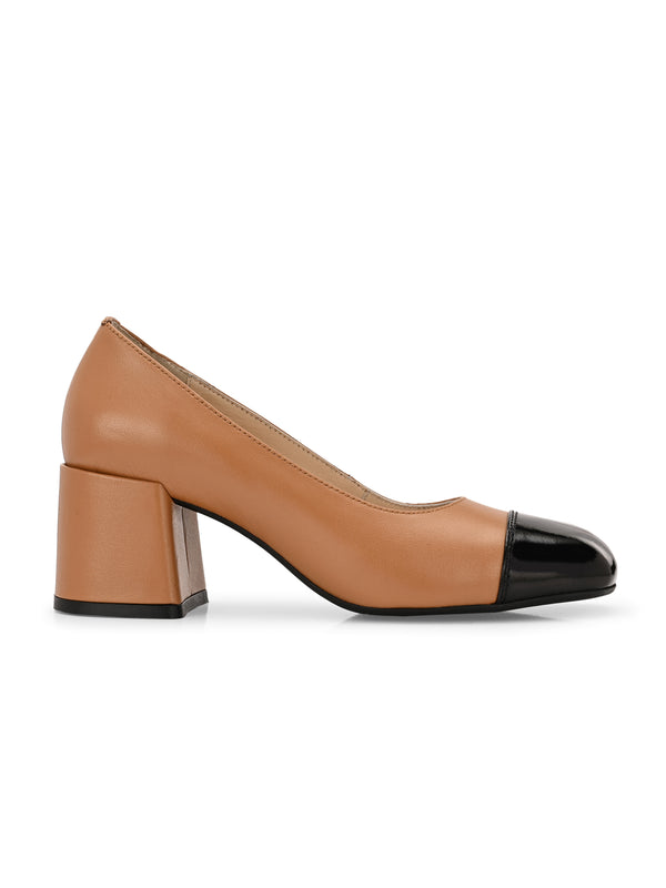 Radiant Leather Block Heels