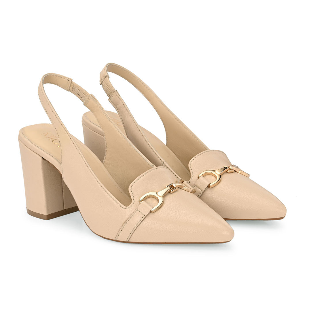 Elena Leather Block Heels