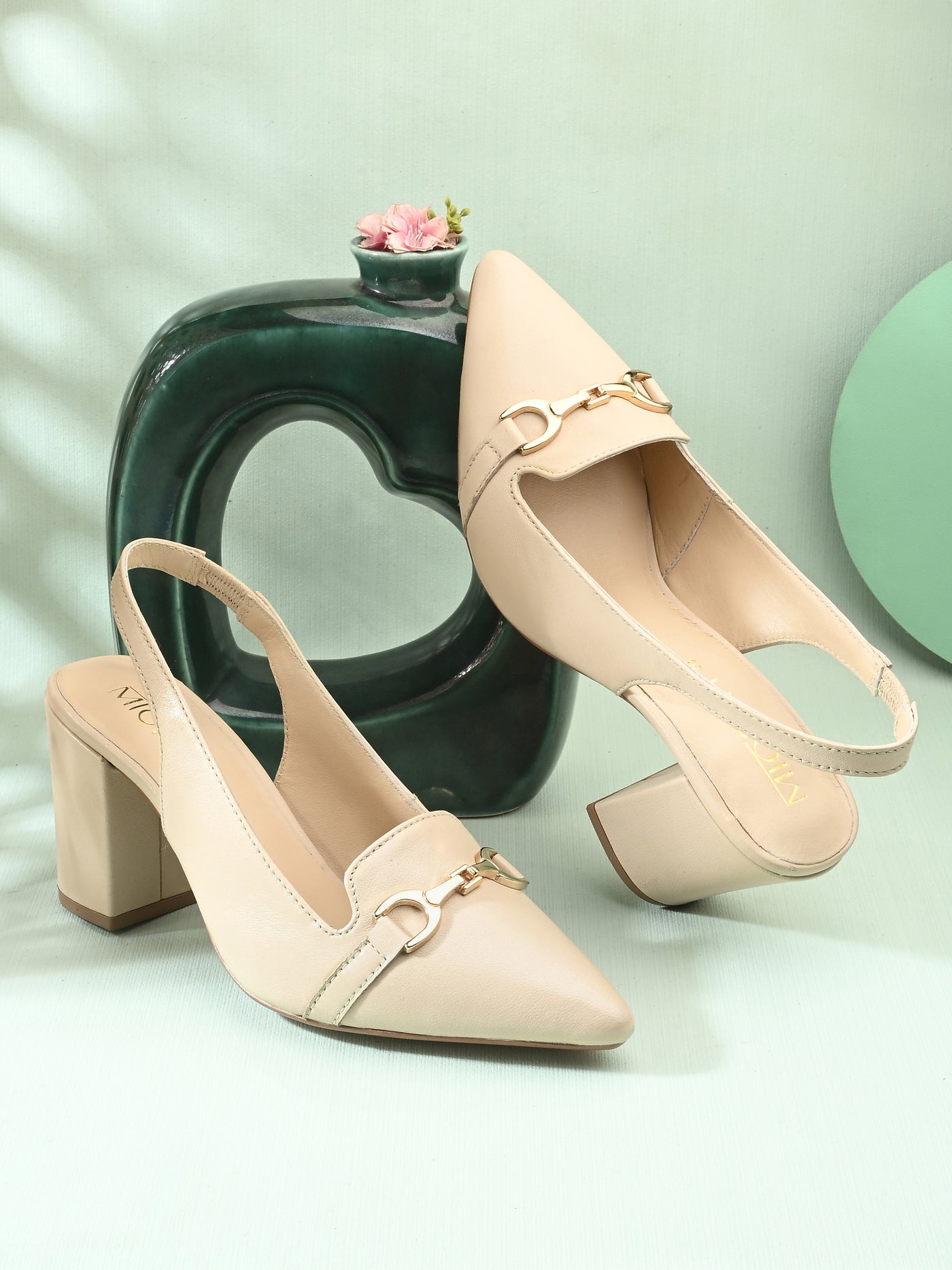 Elena Leather Block Heels