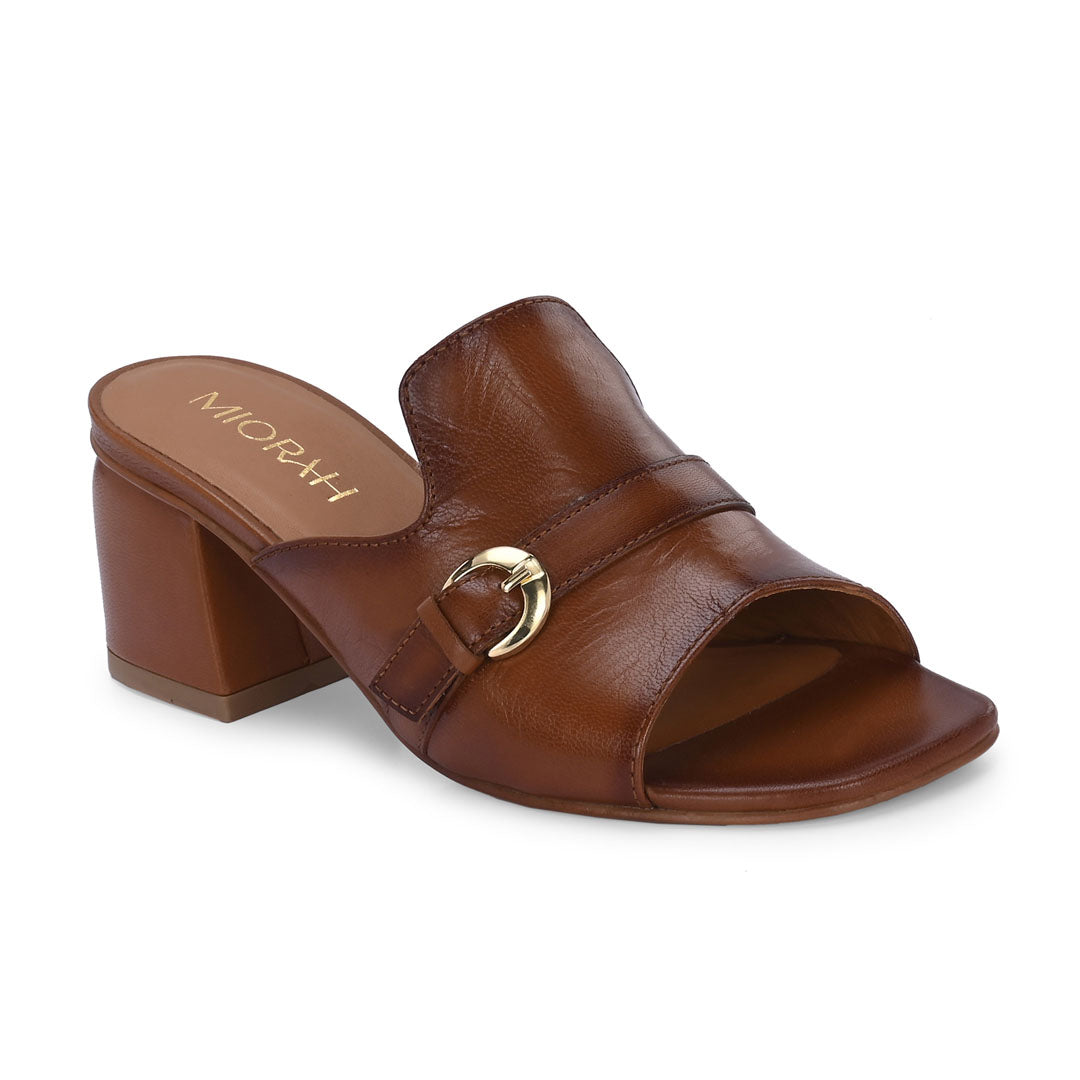 Splendor Leather Casual Block Heels