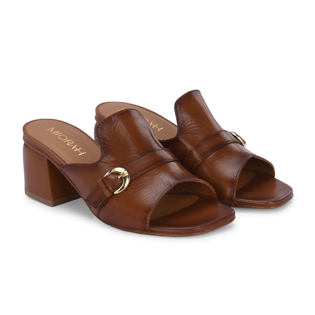 Splendor Leather Casual Block Heels