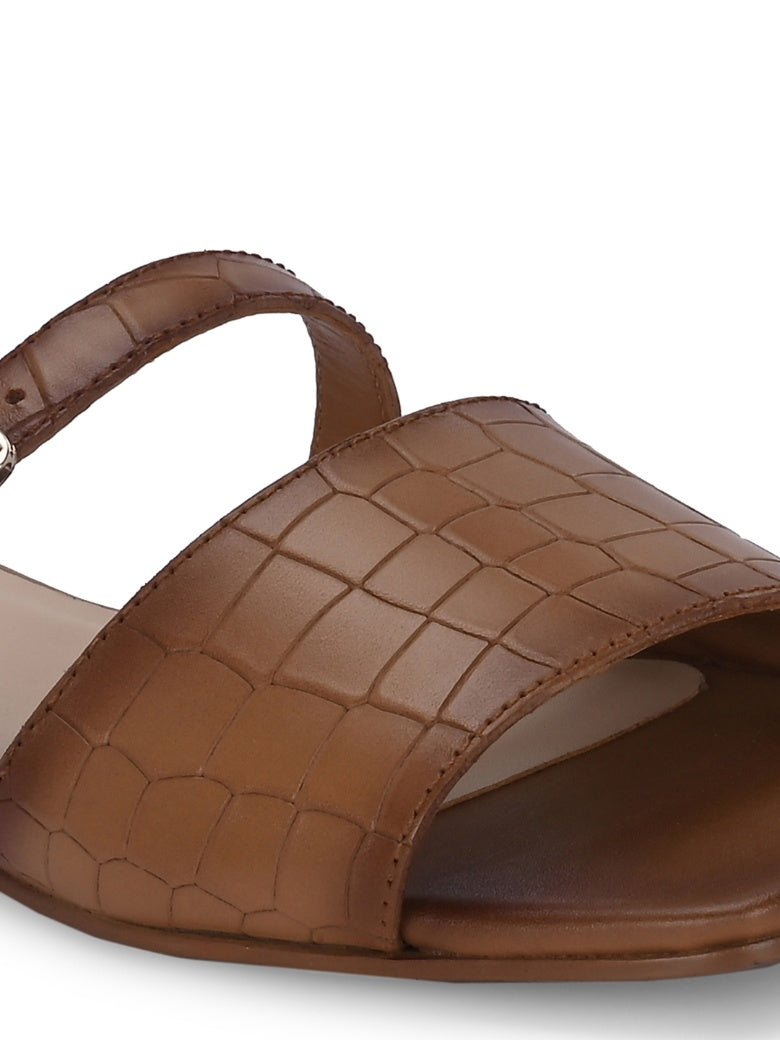 Nova Tan Leather Comfort Flats