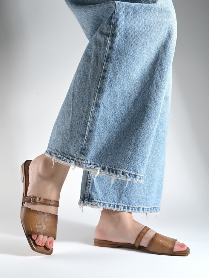 Nova Tan Leather Comfort Flats
