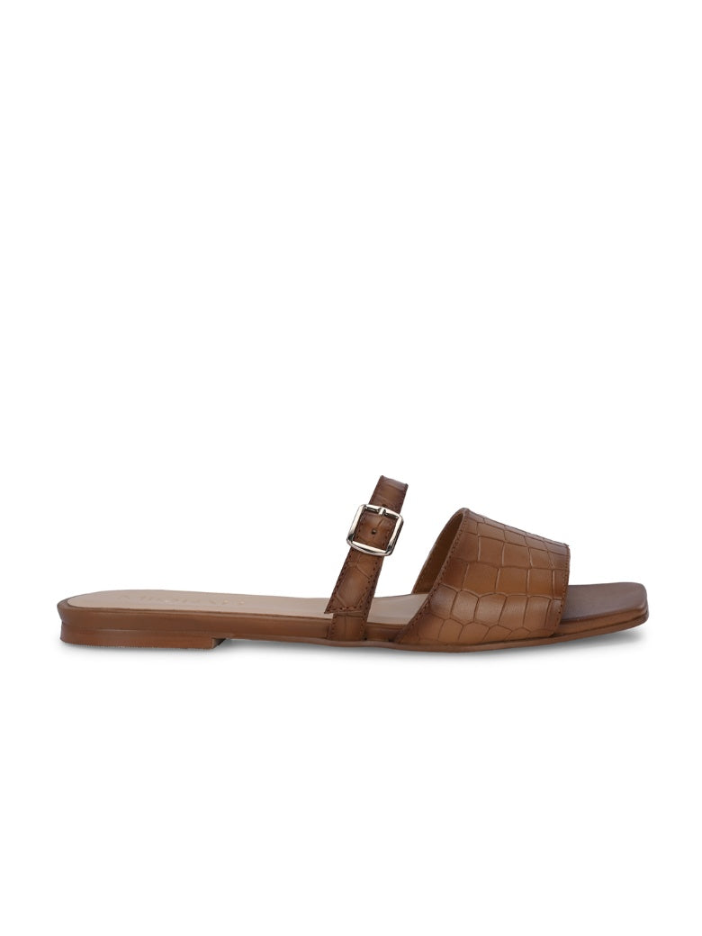 Nova Tan Leather Comfort Flats