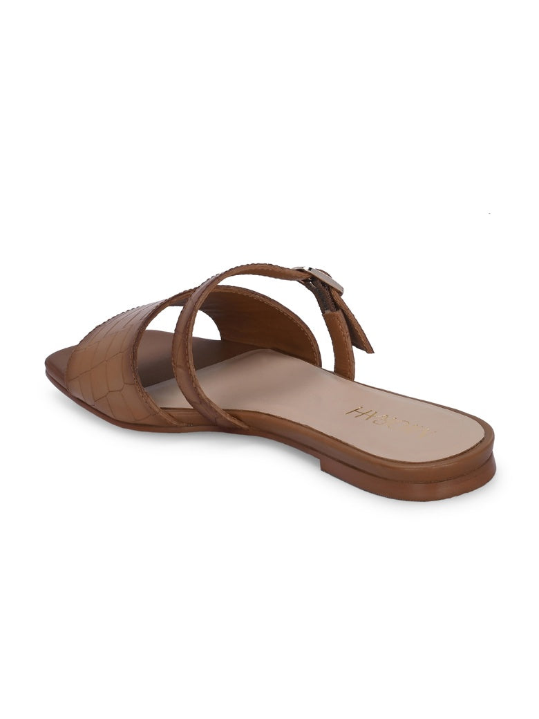 Nova Tan Leather Comfort Flats