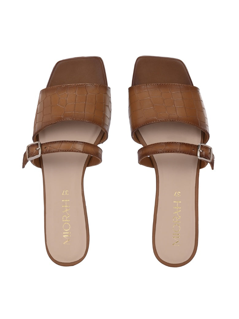 Nova Tan Leather Comfort Flats