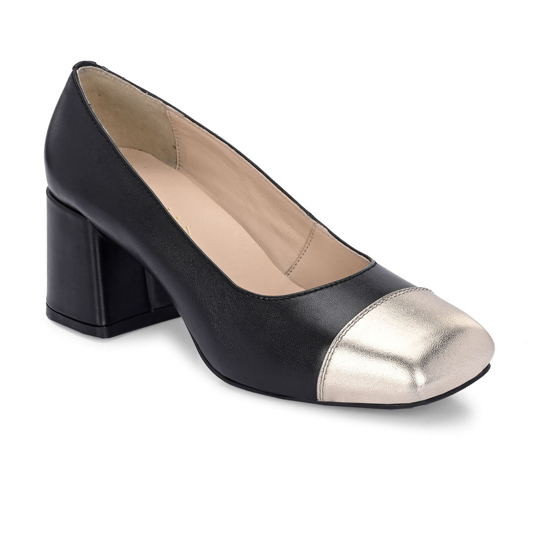 Radiant Leather Block Heels