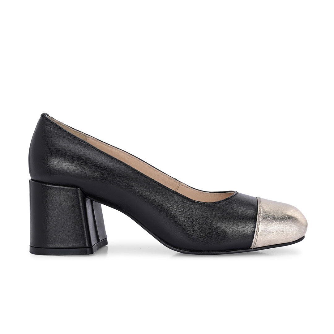 Radiant Leather Block Heels