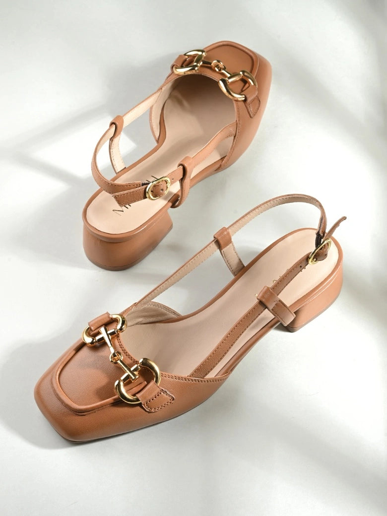 Majestic Leather Block Heels