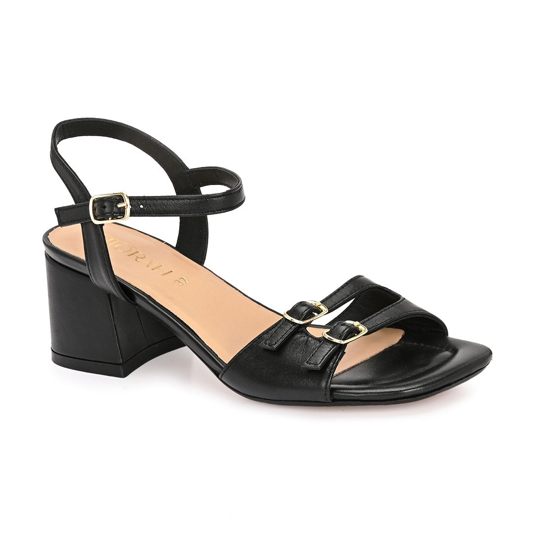 Roselle Leather Strappy Block Heels