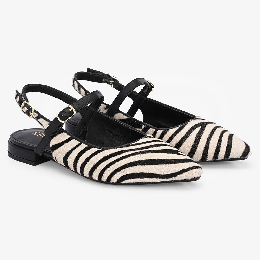 Avira Women Embellished Leather Sling Back Flat heel