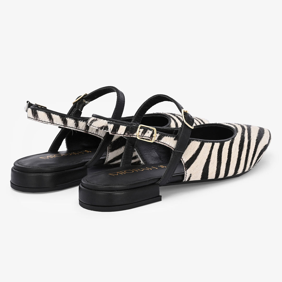 Avira Women Embellished Leather Sling Back Flat heel