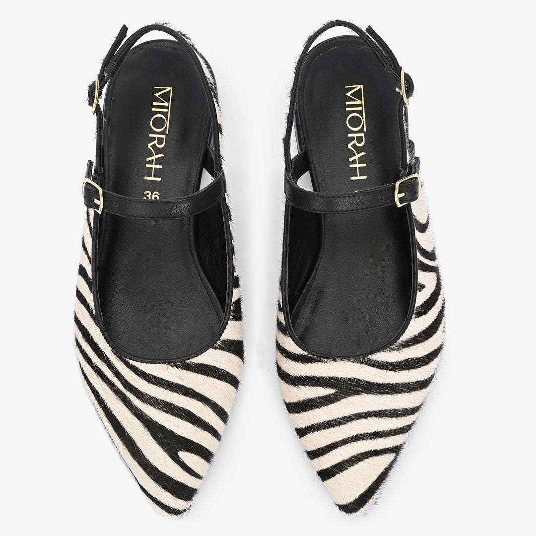 Avira Women Embellished Leather Sling Back Flat heel