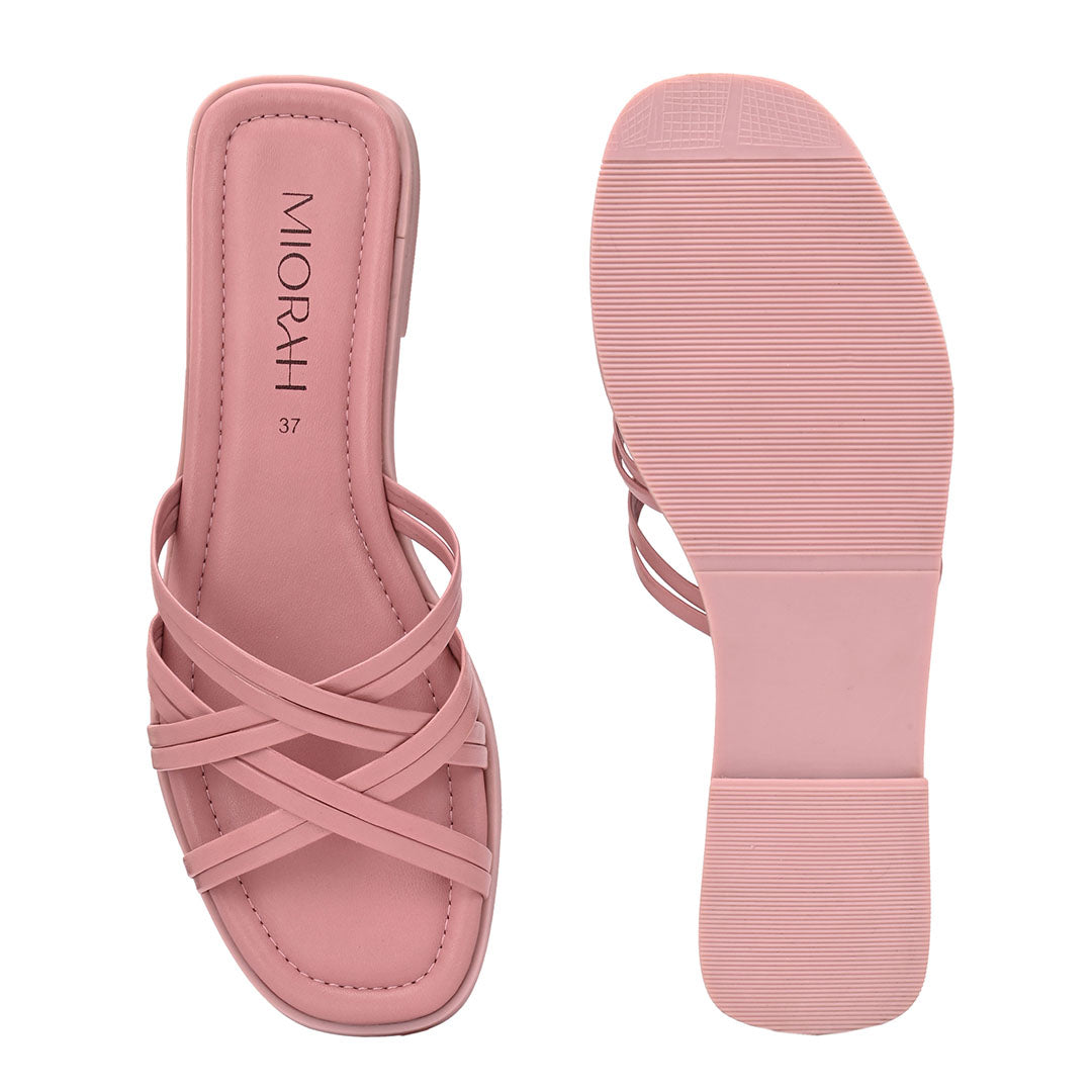 Zoe Leather Strappy Flats