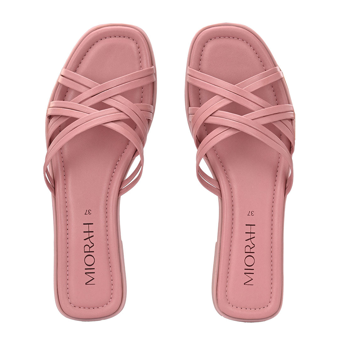 Zoe Leather Strappy Flats