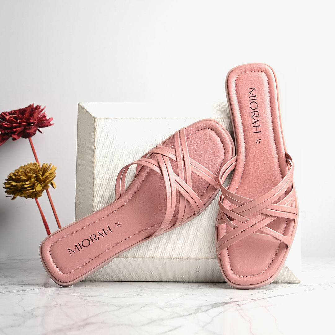 Zoe Leather Strappy Flats