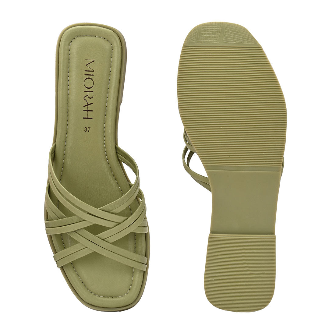 Zoe Leather Strappy Flats