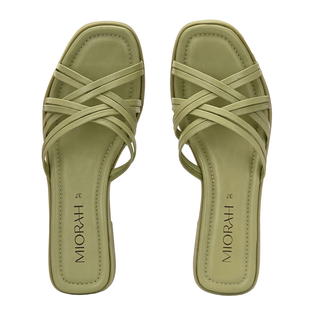 Zoe Leather Strappy Flats