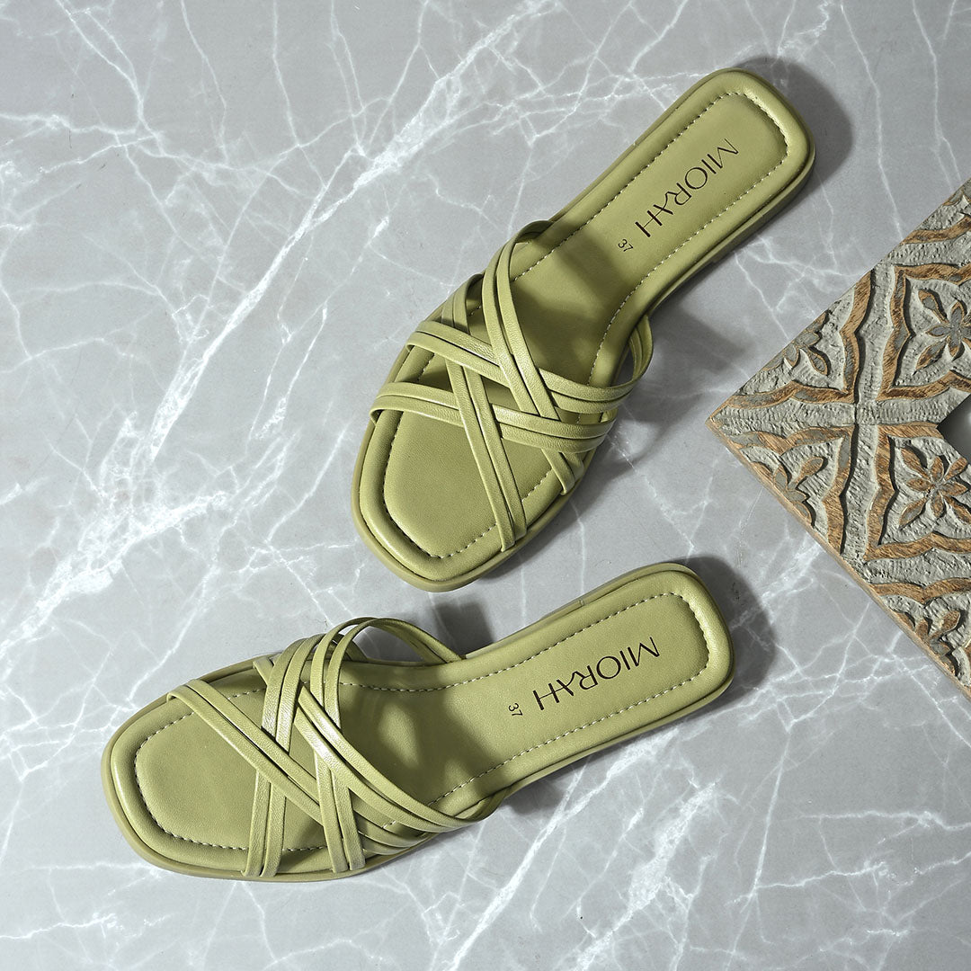 Zoe Leather Strappy Flats