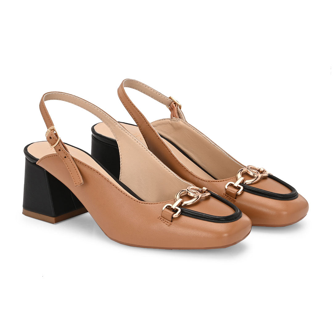 Elle Leather Block Heels