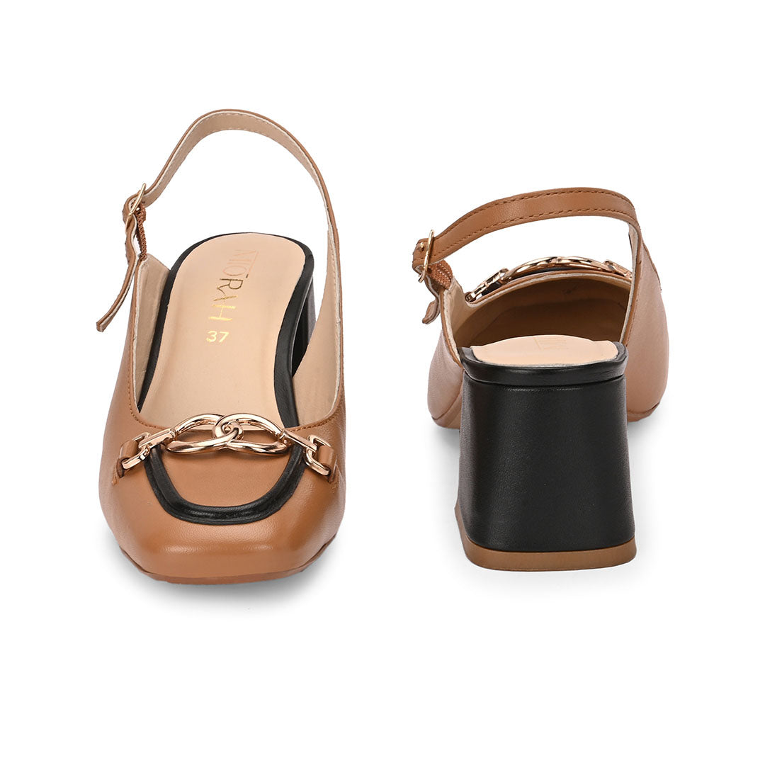 Elle Leather Block Heels