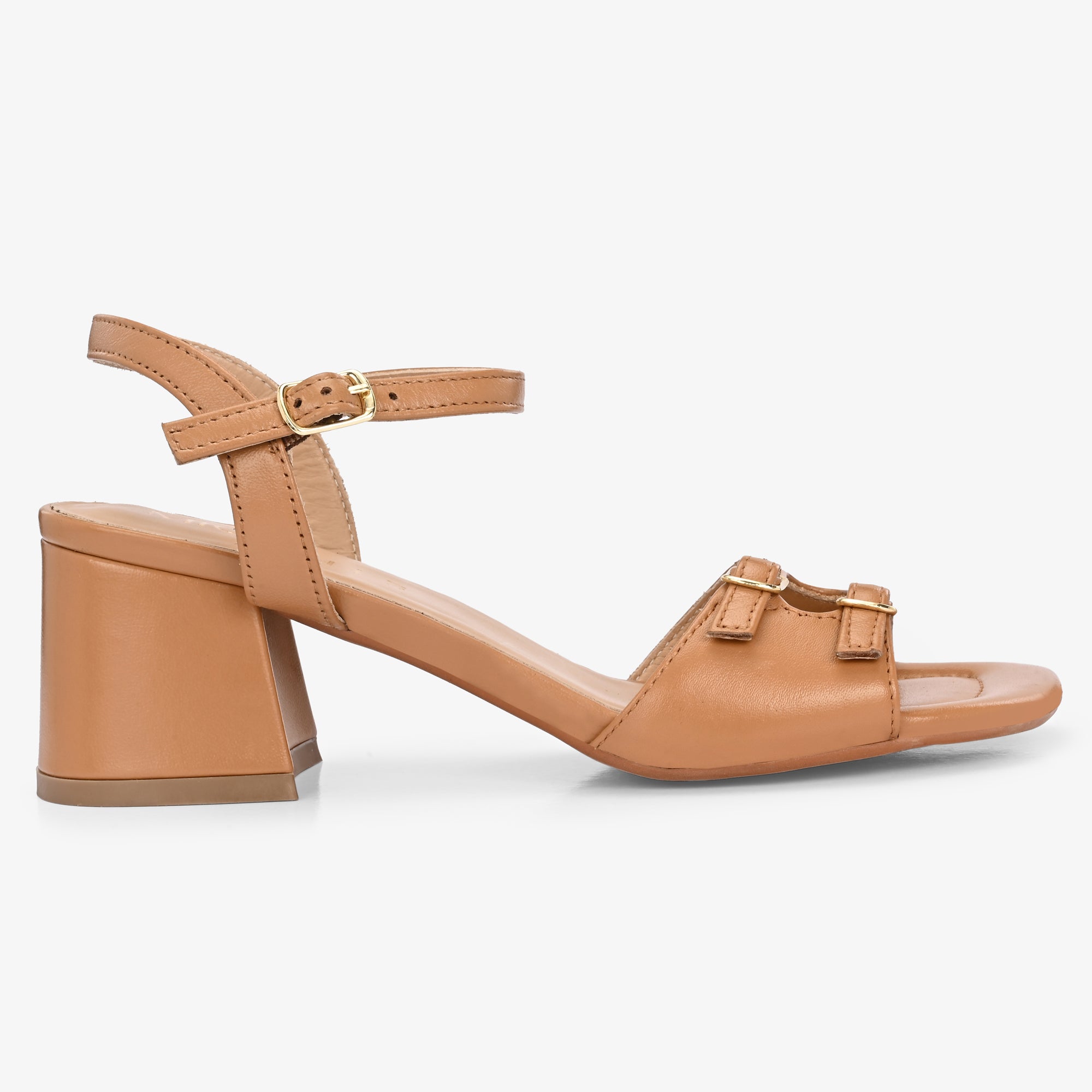 Roselle Leather Strappy Block Heels