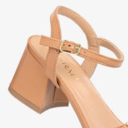 Roselle Leather Strappy Block Heels
