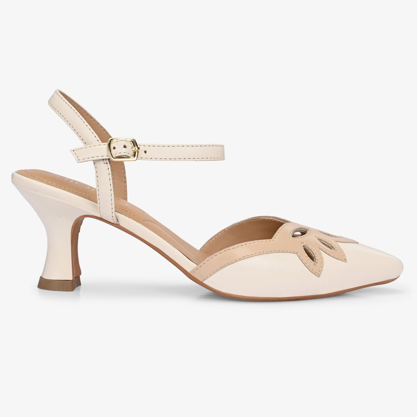 Elysia Snake Print Leather Ankle Strap Heels