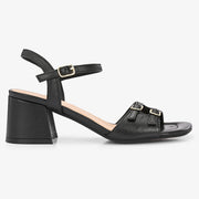 Roselle Leather Strappy Block Heels