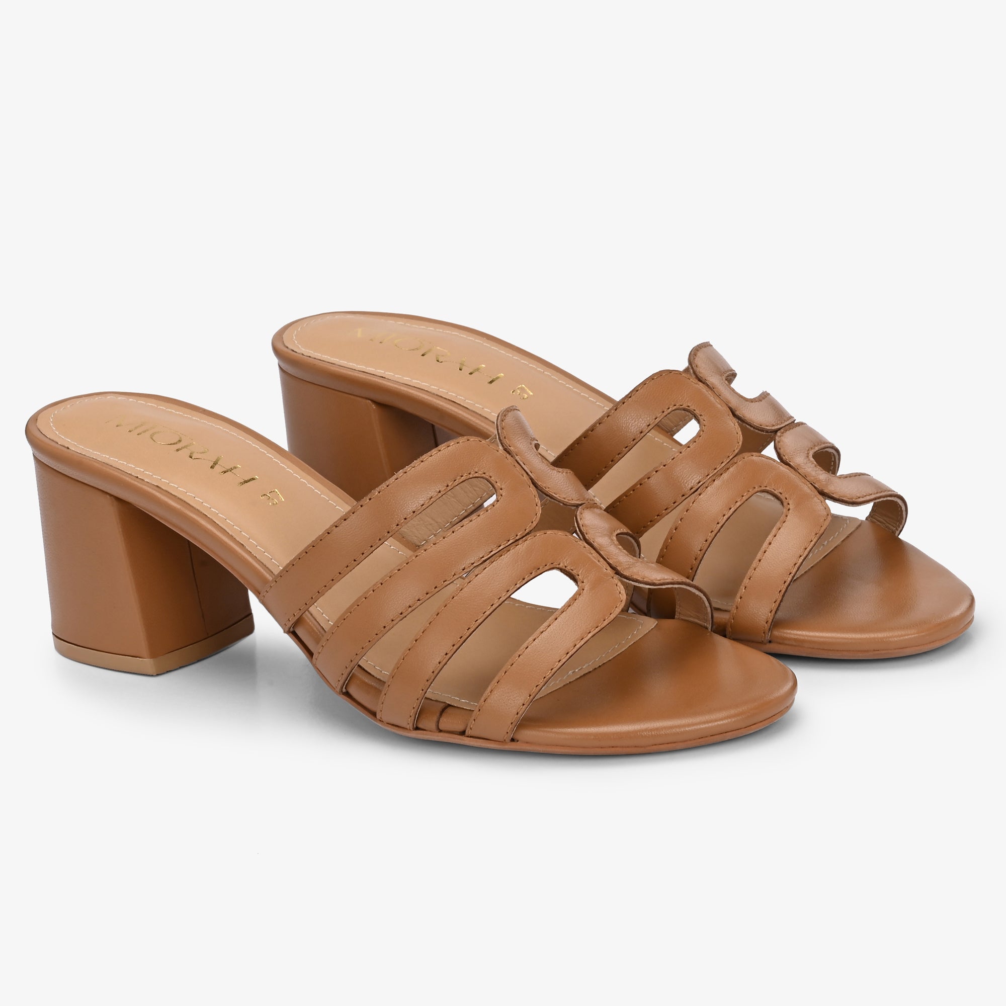Nyssa Leather Block Heels