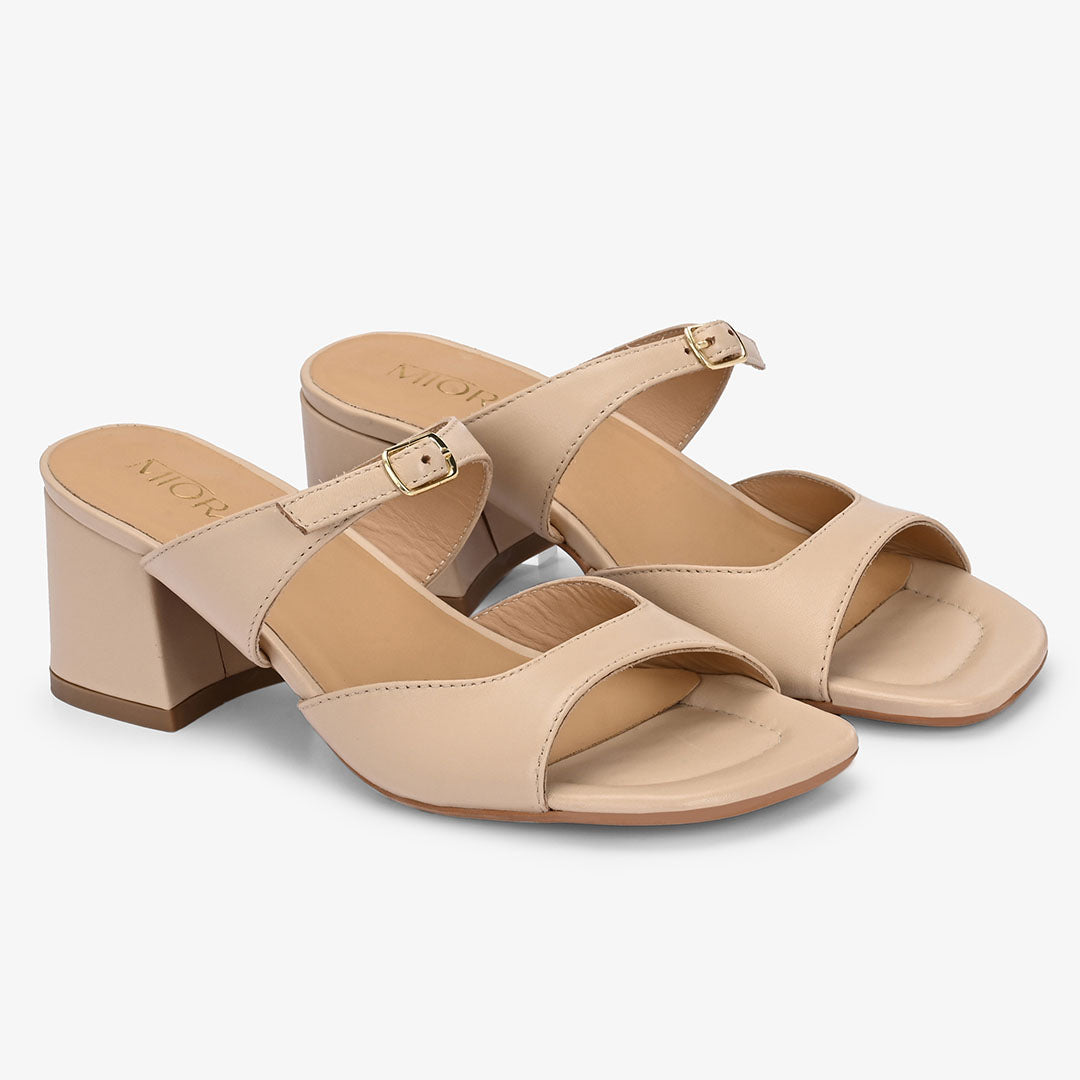 Roxy Leather Block Heels