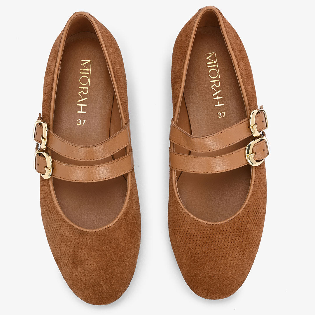 Callie Leather Strapy Ballerina