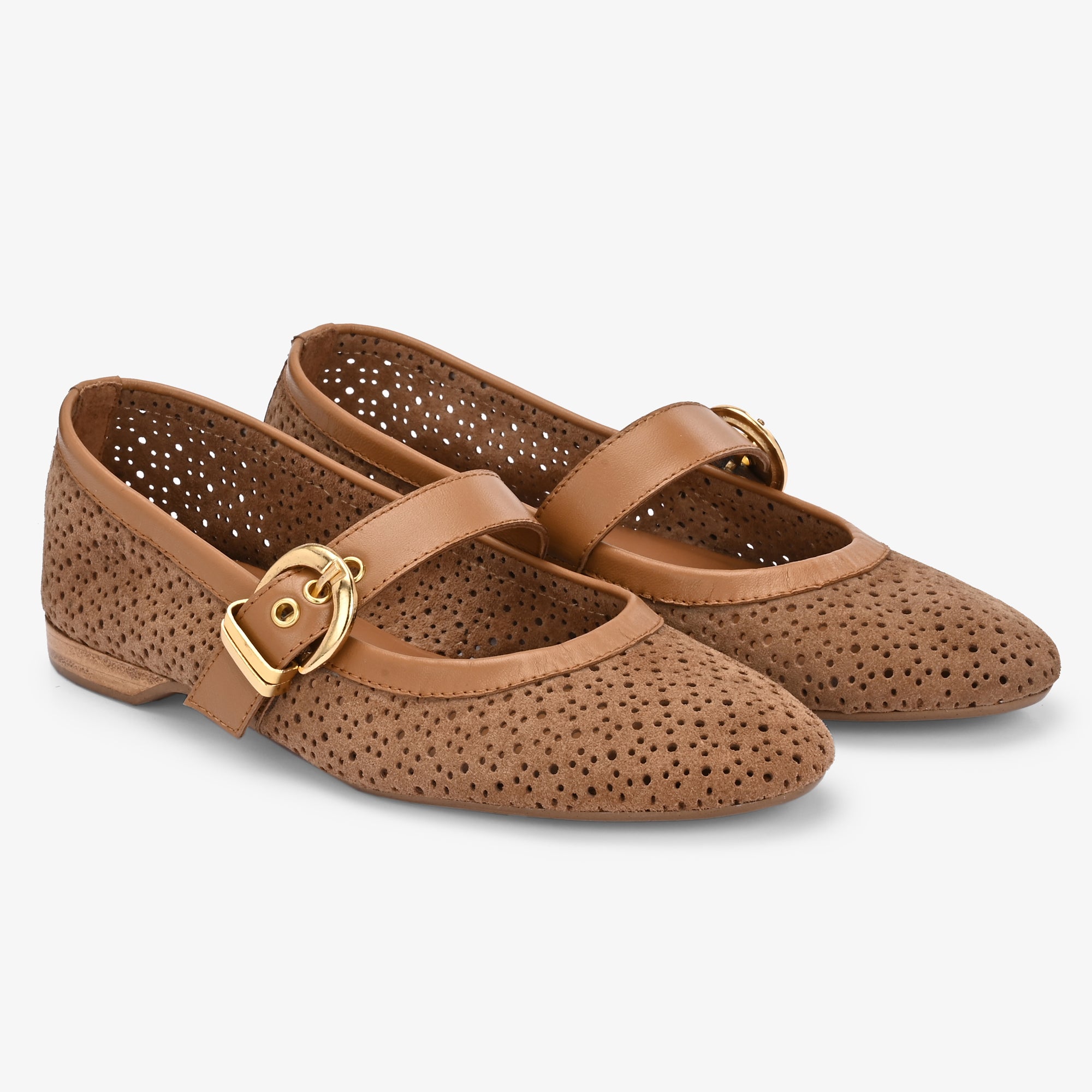 Juno Leather Strapy Ballerina