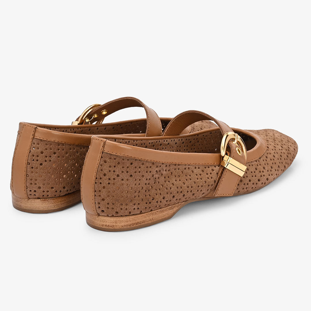 Juno Leather Strapy Ballerina