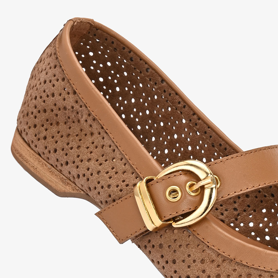 Juno Leather Strapy Ballerina