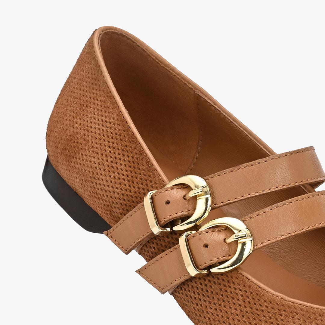 Callie Leather Strapy Ballerina