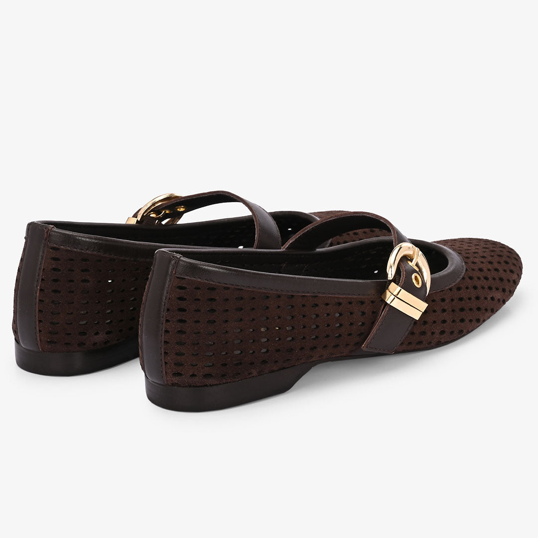 Juno Leather Strapy Ballerina