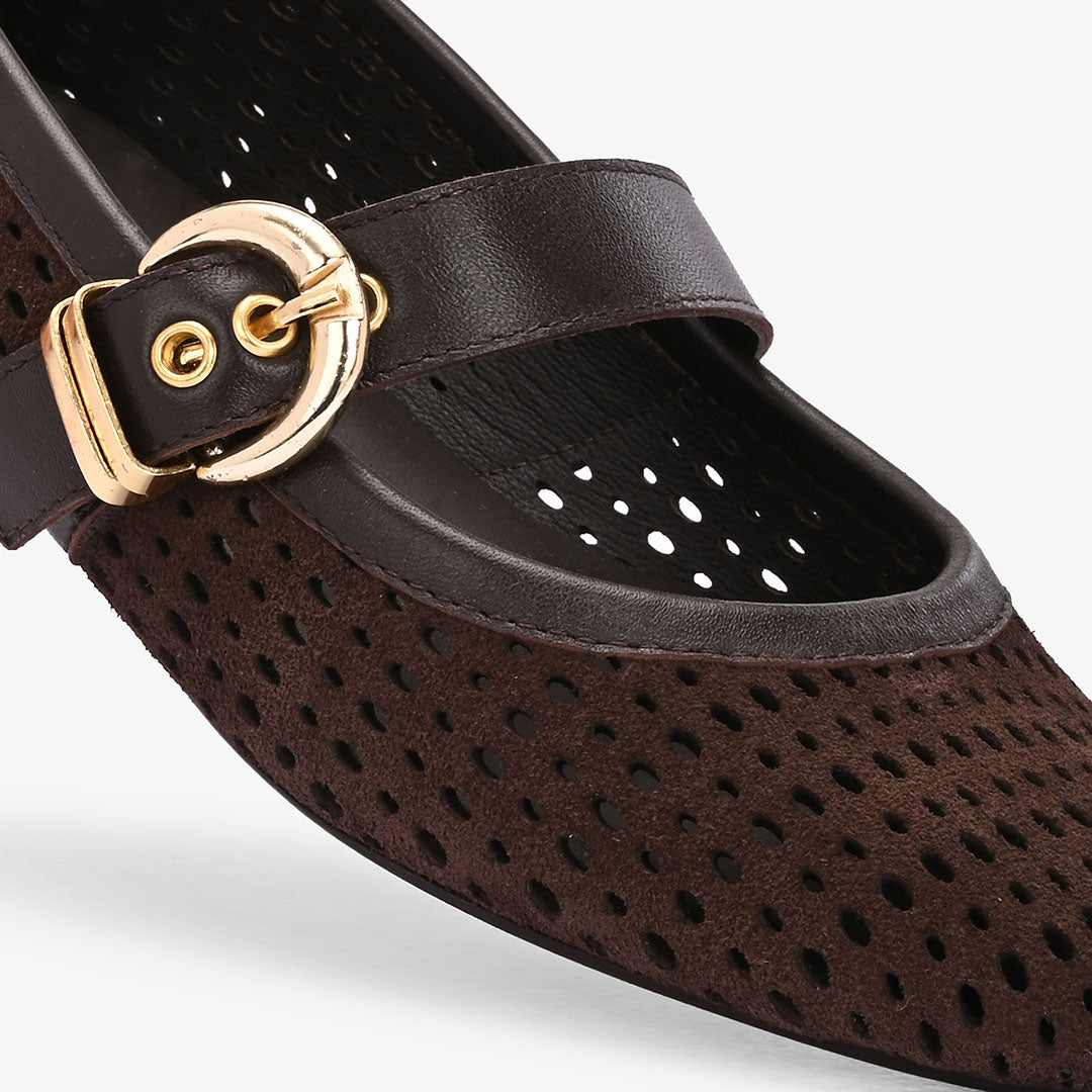 Juno Leather Strapy Ballerina