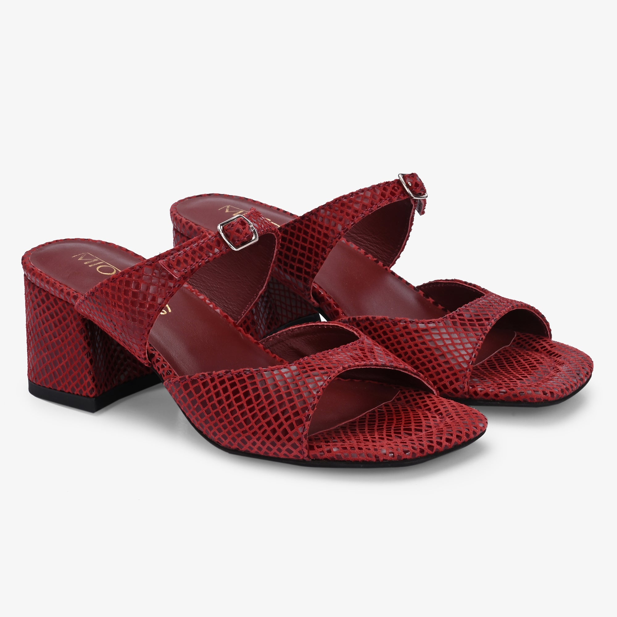 Roxy Leather Block Heels