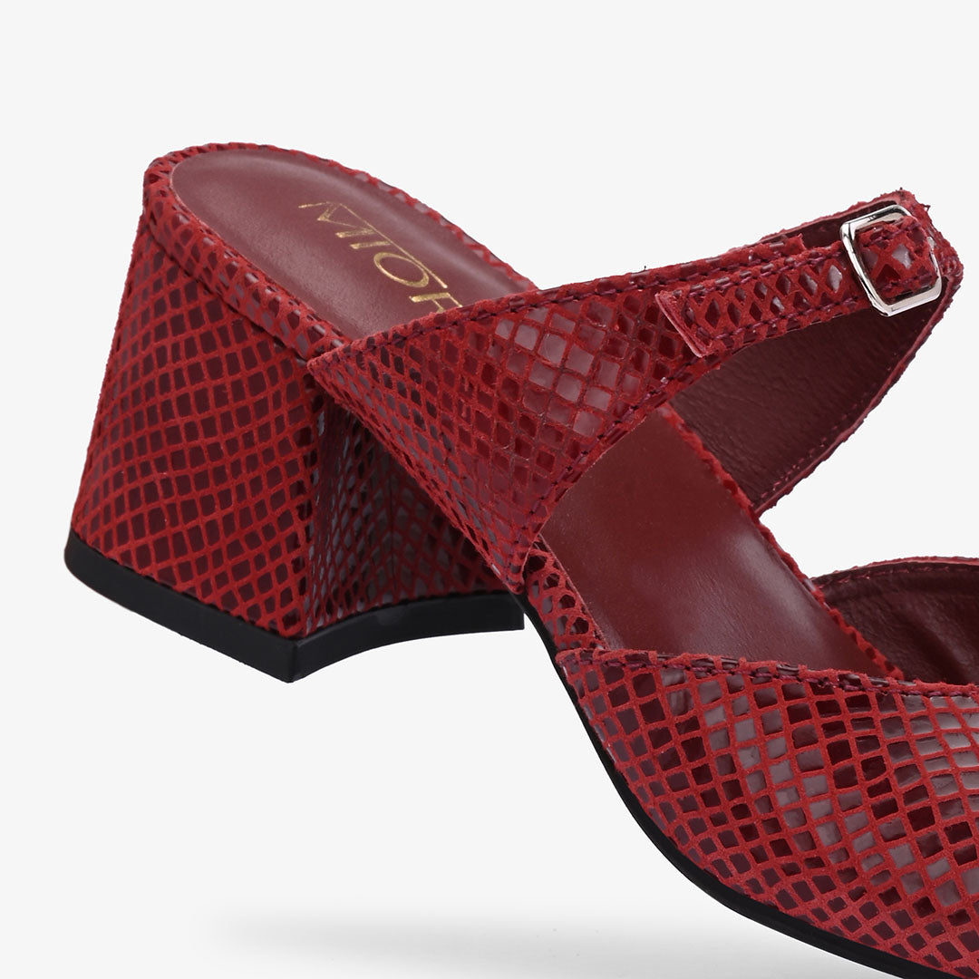 Roxy Leather Block Heels
