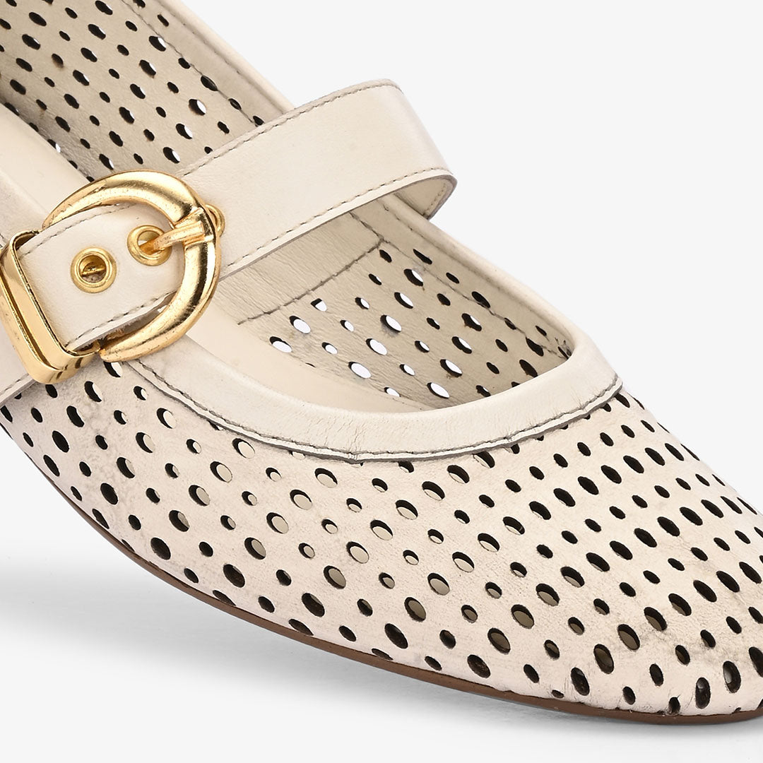 Juno Leather Strapy Ballerina
