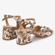 Roselle Leather Strappy Block Heels