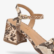 Roselle Leather Strappy Block Heels