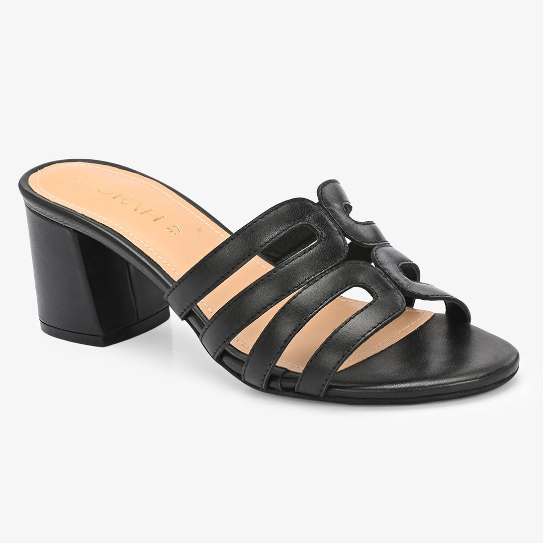 Nyssa Leather Block Heels