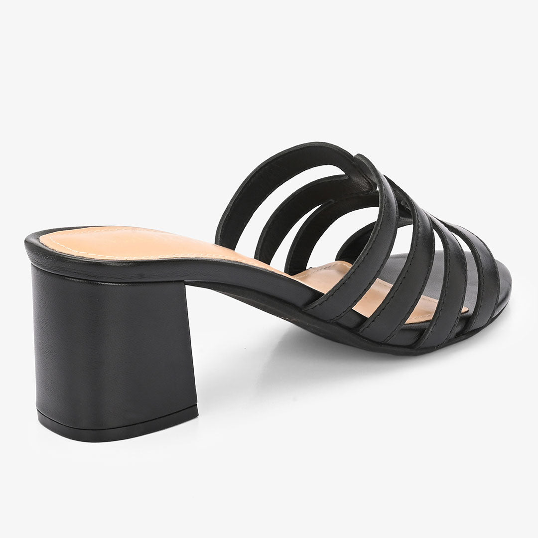 Nyssa Leather Block Heels