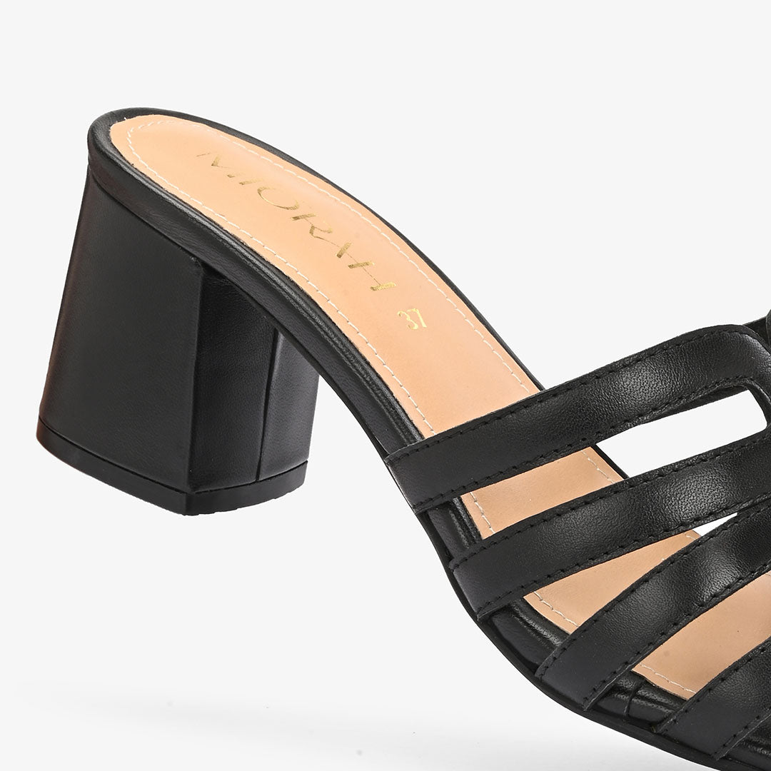 Nyssa Leather Block Heels