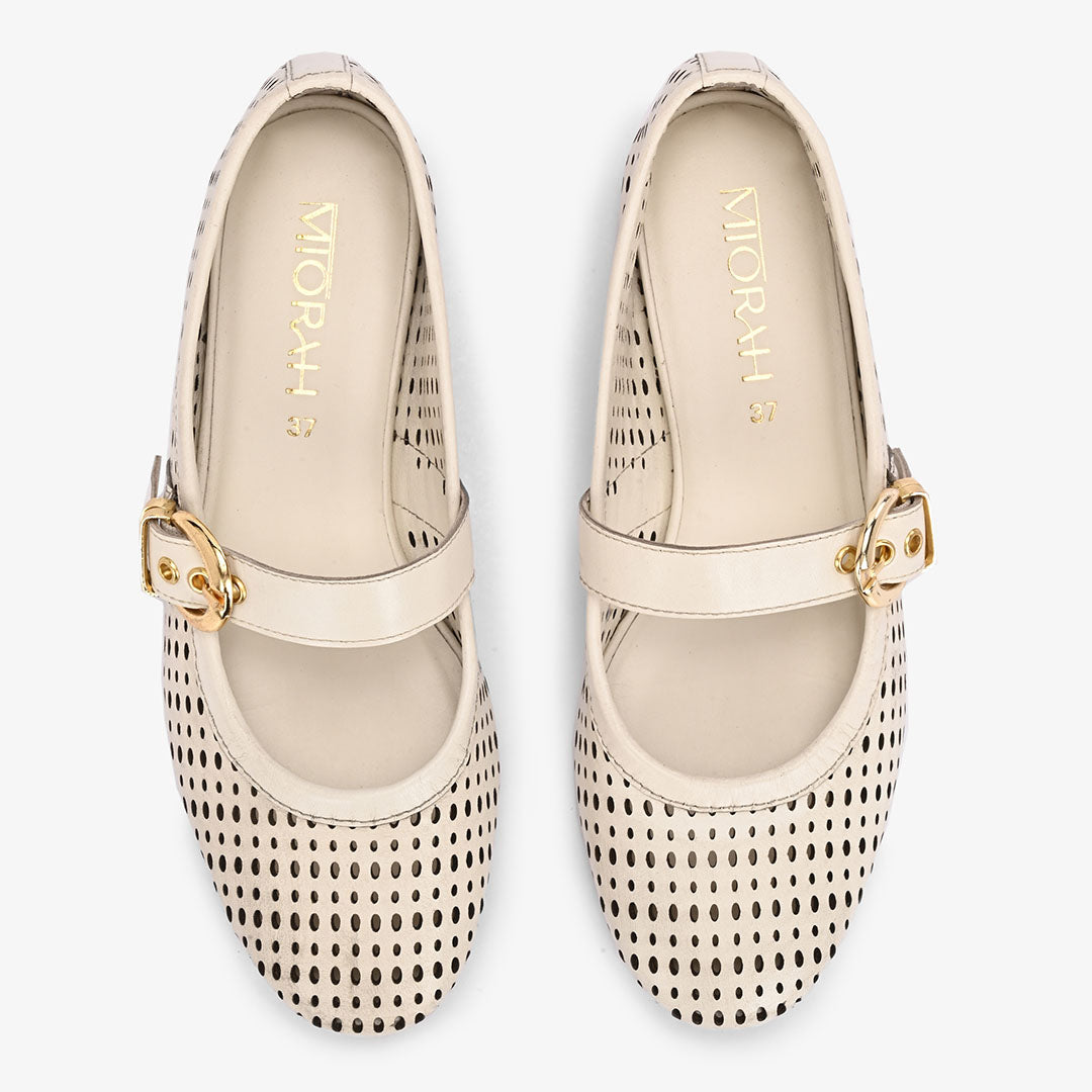 Juno Leather Strapy Ballerina