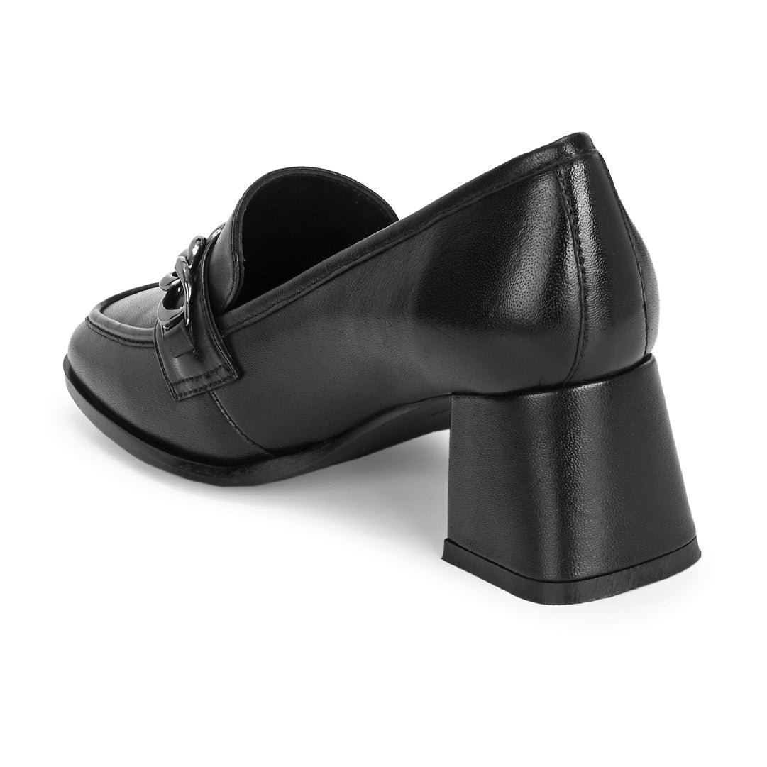Chic Leather Block Heels