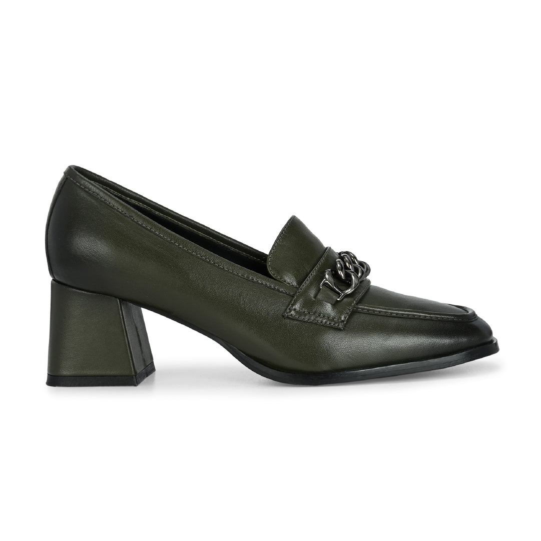 Chic Leather Block Heels